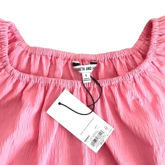 New! Elizabeth and James Bohemian Peasant Barbie Pink Gauzy Oversized Dress - Picture 11 of 12